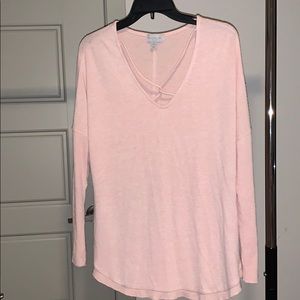 Pink V-Neck Sweater